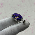 Purple Mohave Turquoise 925 Sterling Silver Pendant – Handmade Bohemian Jewelry