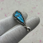 Blue Mohave Turquoise 925 Sterling Silver Pendant – Handmade Nepali Bohemian Southwestern Jewelry