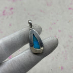 Blue Mohave Turquoise 925 Sterling Silver Pendant – Handmade Nepali Bohemian Southwestern Jewelry