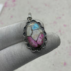 Cotton Candy Turquoise 925 Sterling Silver Pendant – Handmade Designer Jewelry