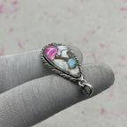 Cotton Candy Turquoise 925 Sterling Silver Pendant – Handmade Nepali Bohemian Statement Jewelry