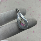 Cotton Candy Turquoise 925 Sterling Silver Pendant – Handmade Nepali Bohemian Statement Jewelry