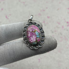 Cotton Candy Turquoise 925 Sterling Silver Pendant – Bohemian Festival Jewelry
