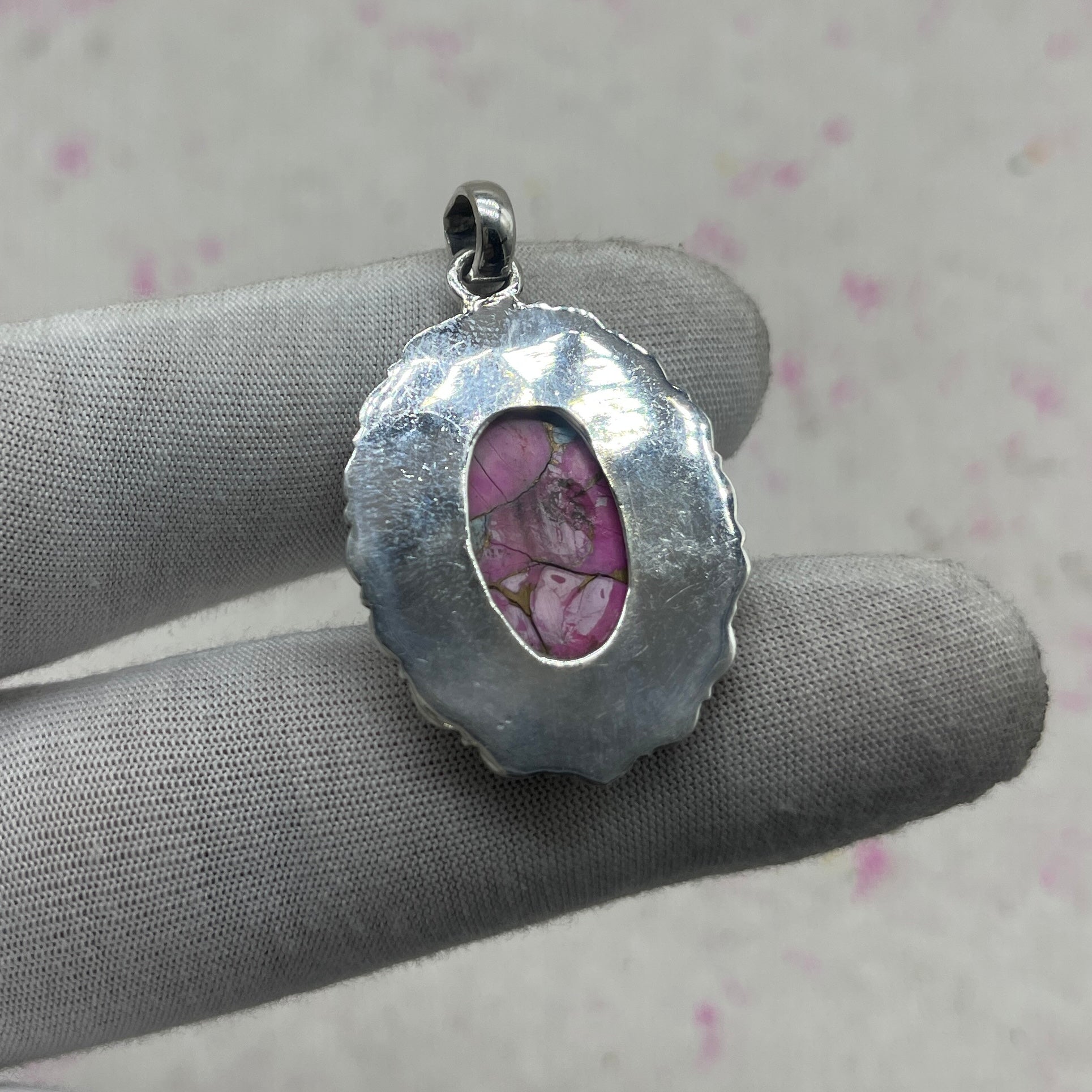 Cotton Candy Turquoise 925 Sterling Silver Pendant – Bohemian Festival Jewelry