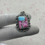 Cotton Candy Turquoise 925 Sterling Silver Pendant – Artisan Boho Southwestern Style Jewelry
