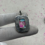 Cotton Candy Turquoise 925 Sterling Silver Pendant – Artisan Boho Southwestern Style Jewelry