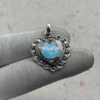 Cotton Candy Turquoise 925 Sterling Silver Pendant – Southwestern Style Pendant