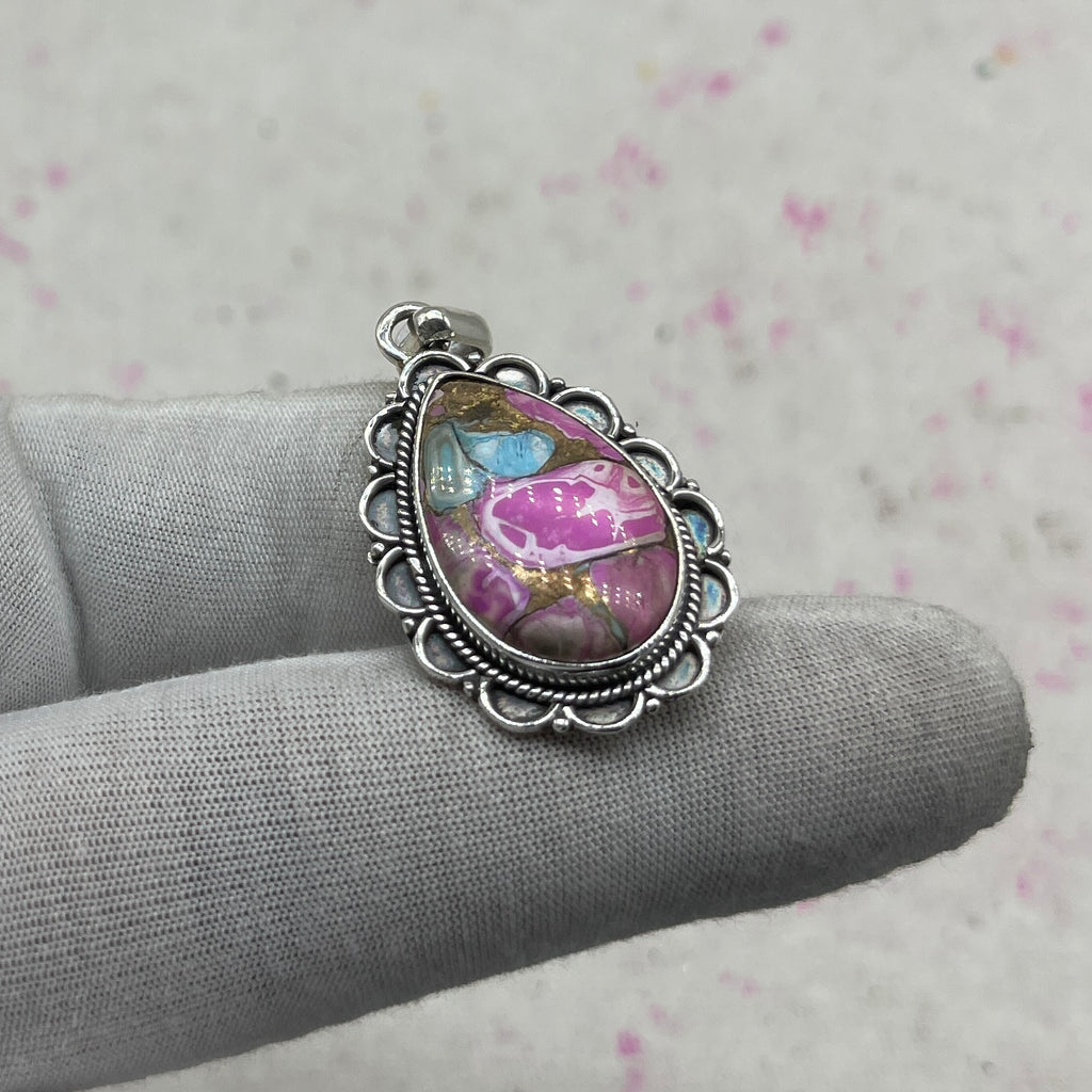 Cotton Candy Turquoise 925 Sterling Silver Pendant – Artisan Silver Jewelry