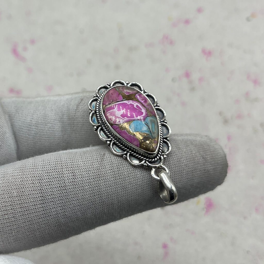 Cotton Candy Turquoise 925 Sterling Silver Pendant – Artisan Silver Jewelry