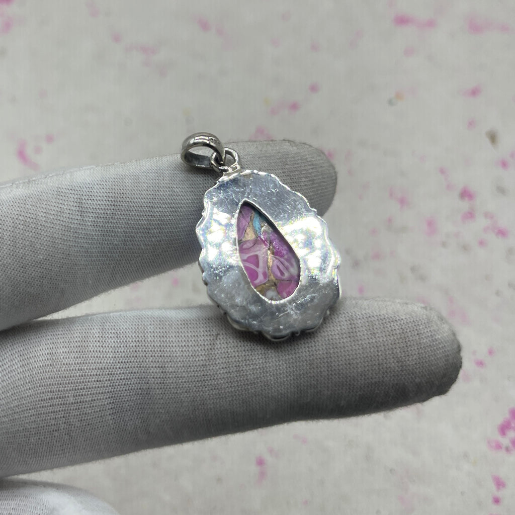 Cotton Candy Turquoise 925 Sterling Silver Pendant – Artisan Silver Jewelry