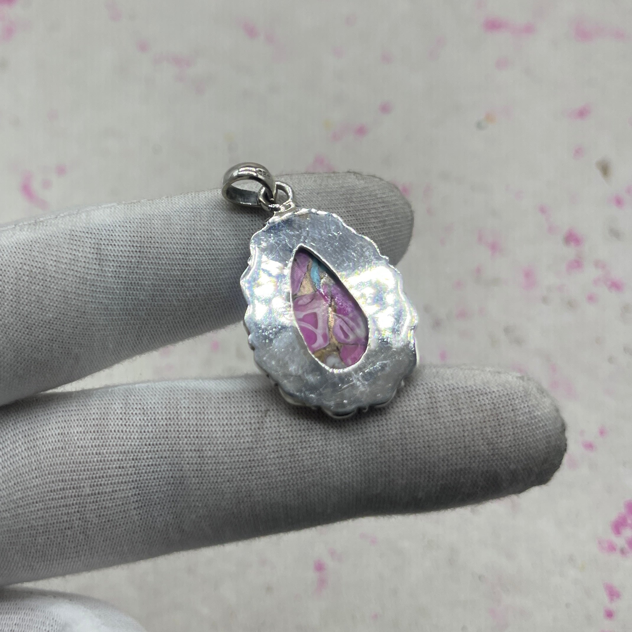 Cotton Candy Turquoise 925 Sterling Silver Pendant – Artisan Silver Jewelry