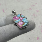 Cotton Candy Turquoise 925 Sterling Silver Pendant – Handmade Nepali Jewelry