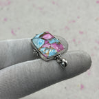 Cotton Candy Turquoise 925 Sterling Silver Pendant – Handmade Nepali Jewelry