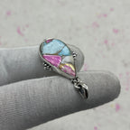 Cotton Candy Turquoise 925 Sterling Silver Pendant – Handmade Nepali Silver Jewelry