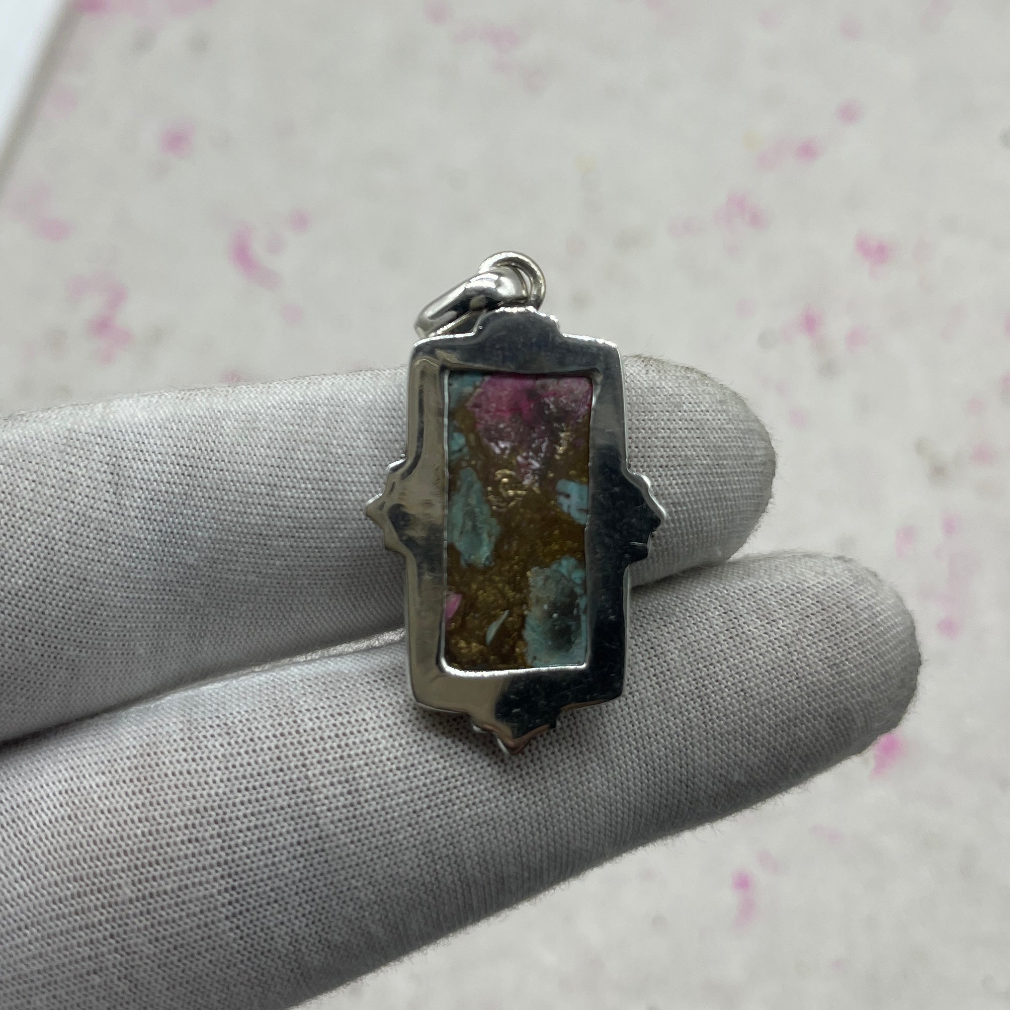 Cotton Candy Turquoise 925 Sterling Silver Pendant – Designer Silver Jewelry