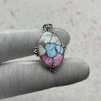 Cotton Candy Turquoise 925 Sterling Silver Pendant – Festival Style Pendant