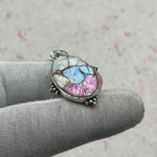 Cotton Candy Turquoise 925 Sterling Silver Pendant – Festival Style Pendant