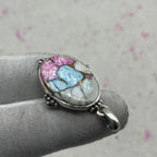 Cotton Candy Turquoise 925 Sterling Silver Pendant – Festival Style Pendant