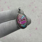 Cotton Candy Turquoise 925 Sterling Silver Pendant – Boho Chic Jewelry