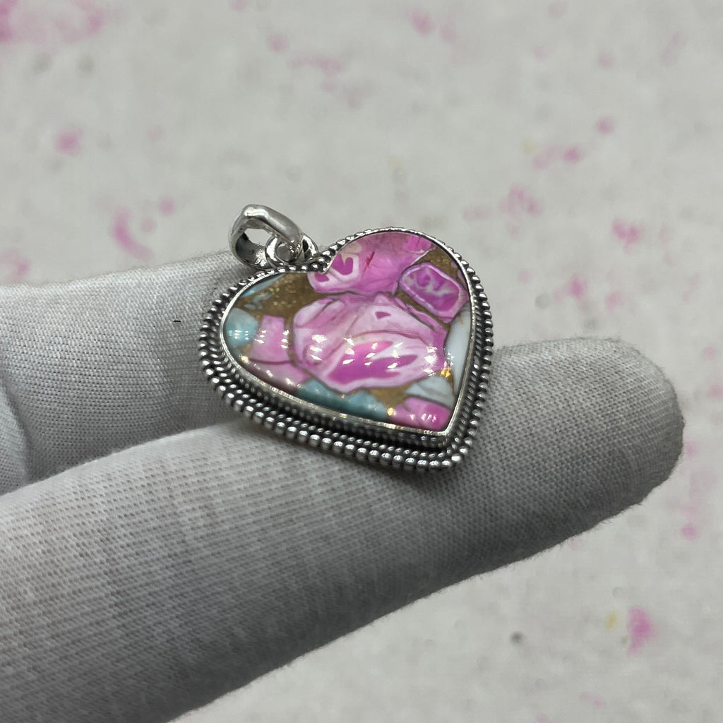 Cotton Candy Turquoise 925 Sterling Silver Pendant – Boho Chic Designer Pendant