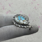 Cotton Candy Turquoise 925 Sterling Silver Pendant – Handmade Festival Jewelry