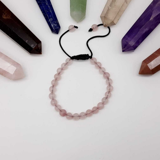 Handmade Designer Natural Rose Quartz Gemstone Beaded Bracelet For Yoga And Meditation