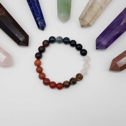Handmade Designer Natural Chakra Color Gemstone Beaded Bracelet For Yoga And Meditation
