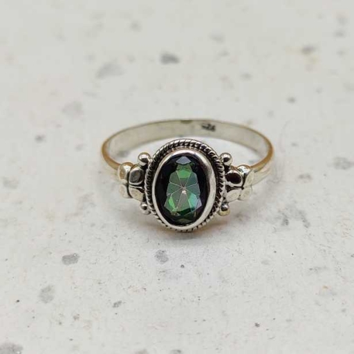 Hot Selling 925 Sterling Silver Mystic Topaz Designer Oval Shape Ring