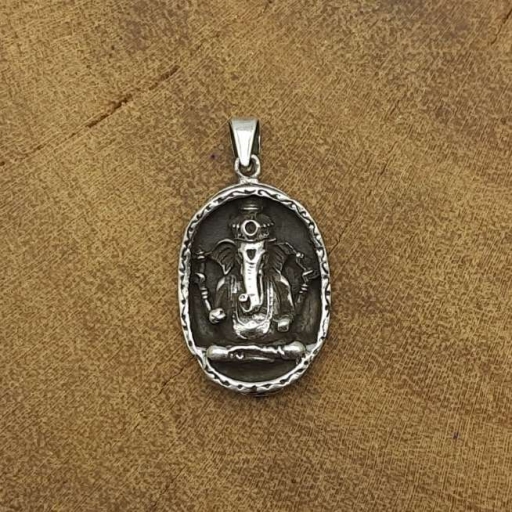 Lord Ganesh Designer 925 Sterling Silver Tribal Vintage Pendant