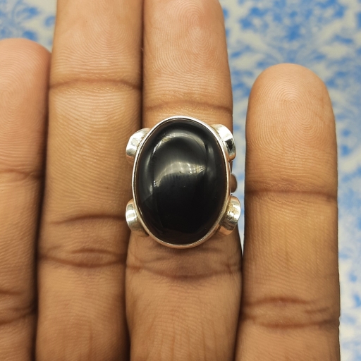 Handcrafted Designer 925 Sterling Silver Black Onyx Gemstone Ring