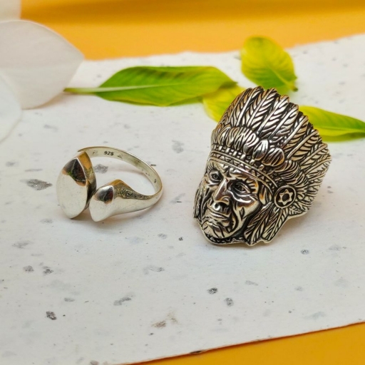 Gorilla Face 925 Sterling Silver Bohemian Handmade Adjustable Ring