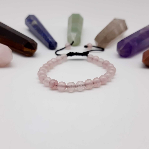 Handmade Designer Natural Rose Quartz Gemstone Beaded Bracelet For Yoga And Meditation