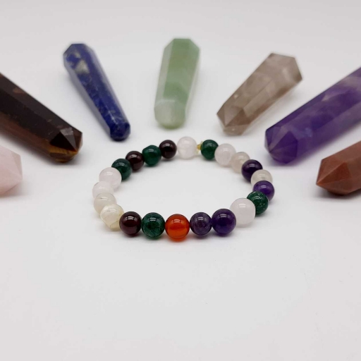 Handmade Designer Natural 7 Chakra Color Gemstone Beaded Bracelet For Yoga And Meditation