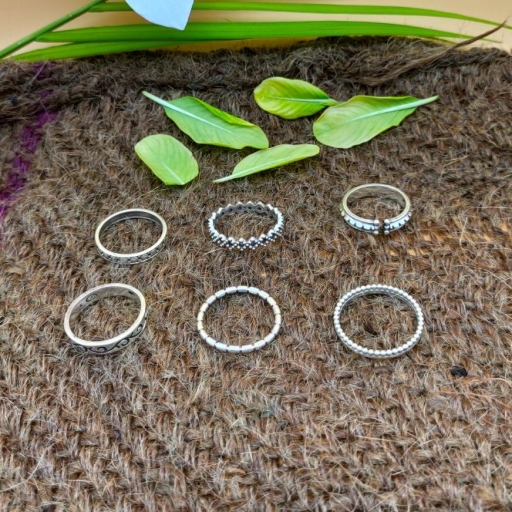 Handmade Bohemian 925 Sterling Silver Artisan Design Adjustable Stacking Ring