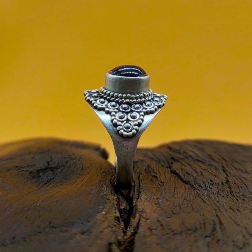 925 Sterling Silver Natural Amethyst Gemstone Engagement Ring