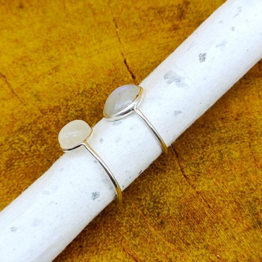 Cabochon Moonstone Designer Oval Shape Handicrafted Ring