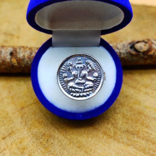 Spiritual Lord Ganesh Design 925 Sterling Silver Band Ring