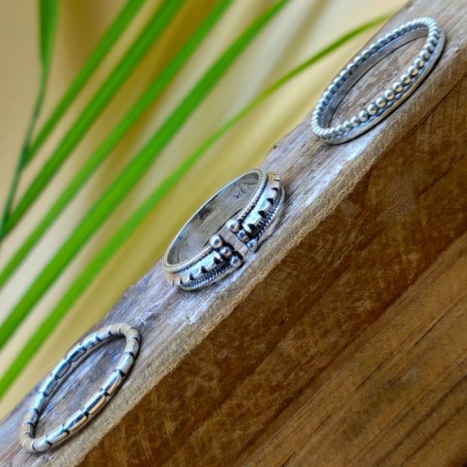 Handmade 925 Silver Bohemian Party Wear Stacking Ring