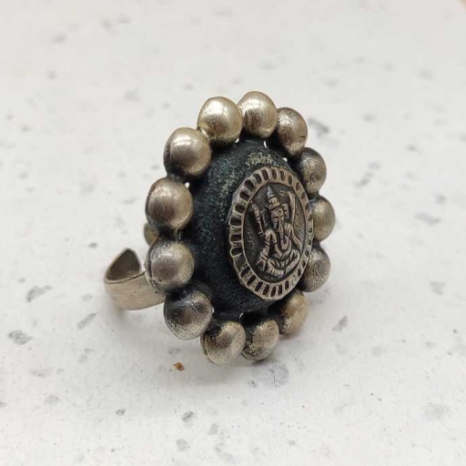 925 Sterling Silver Handmade Lord Ganesh Design Symbol Vintage Tribal Ring