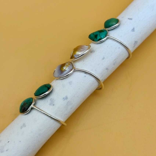 Turquoise Gemstone Designer 925 Sterling Silver Handmade Bezel Ring