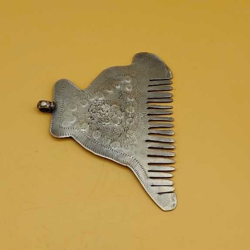 925 Bohemian Vintage Silver Family Gift Item Comb Design Pendant With Carving