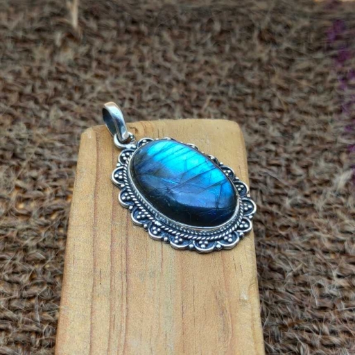 Designer Labradorite Gemstone 925 Sterling Silver Gift Item Boho Pendant