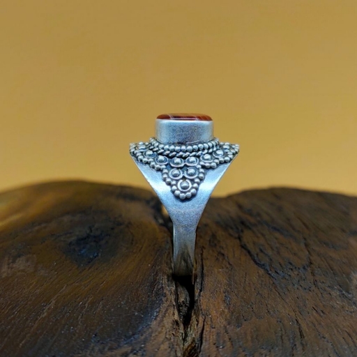 Carnelien Gemstone 925 Sterling Silver Handmade  Ring For Girls