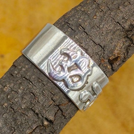 Mantra Of Lord Shiva "om namah shivay" 925 Sterling Silver Band Ring