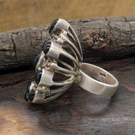 Tribal Handmade 925 Sterling Silver Black Onyx Gemstone Ring