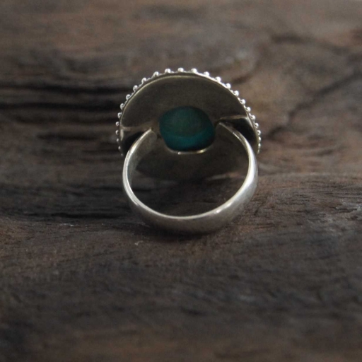 Designer Turquoise Gemstone Handmade 925 Sterling Silver Ring