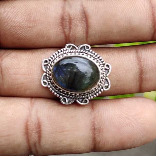925 Sterling Silver Handmade Bohemian Labradorite Ring