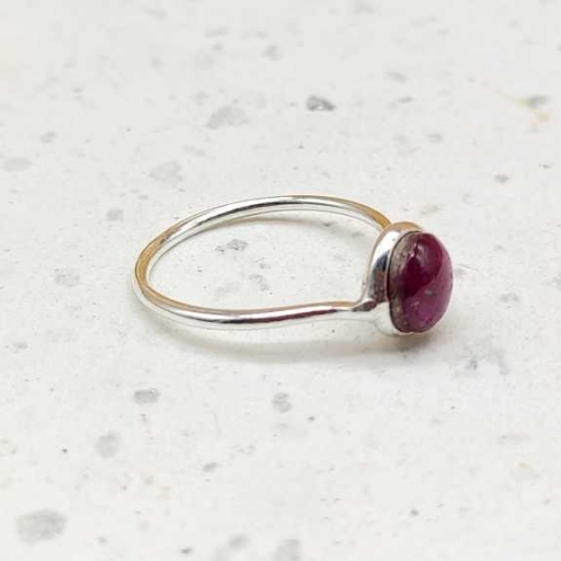 Oval Shape Star Ruby Gemstone Handmade 925 Silver Ring