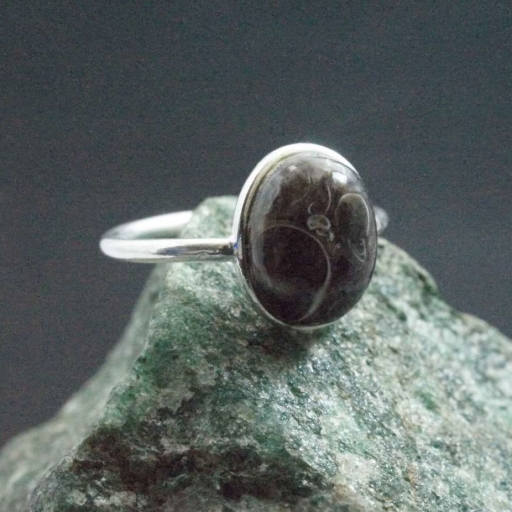 Oval Shape Natural Turtella Gemstone Bezel Silver 925 Ring