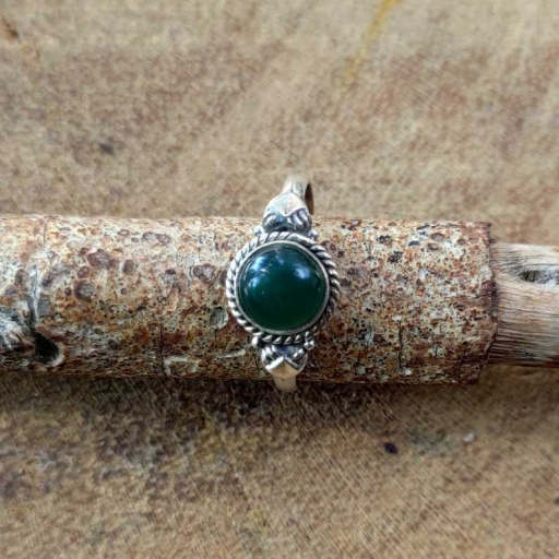 Round Shape Green Onyx Gemstone Handmade 925 Sterling Silver Ring